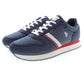 Blue Lace-Up Sneakers with Contrast Details