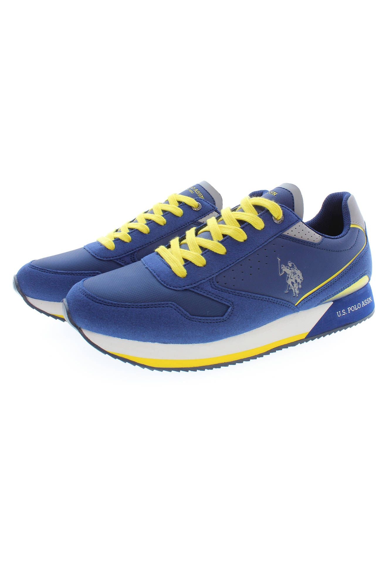 Chic Blue Sports Sneakers with Contrasting Details