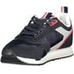 Blue Contrasting Lace-up Sports Sneakers