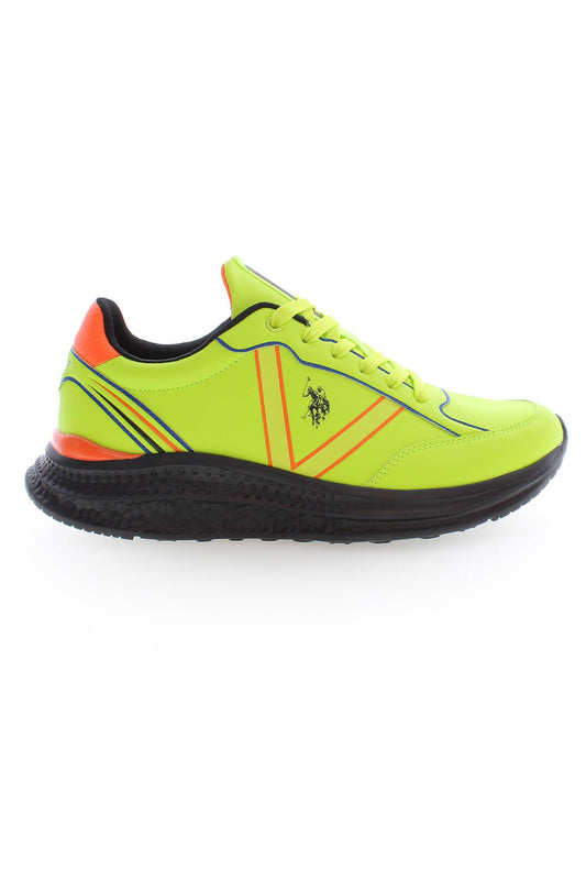 Sleek Yellow Sports Sneakers with Contrasting Details