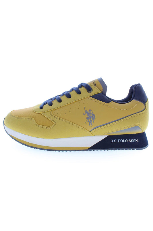 Radiant Yellow Sports Sneakers with Logo Detail