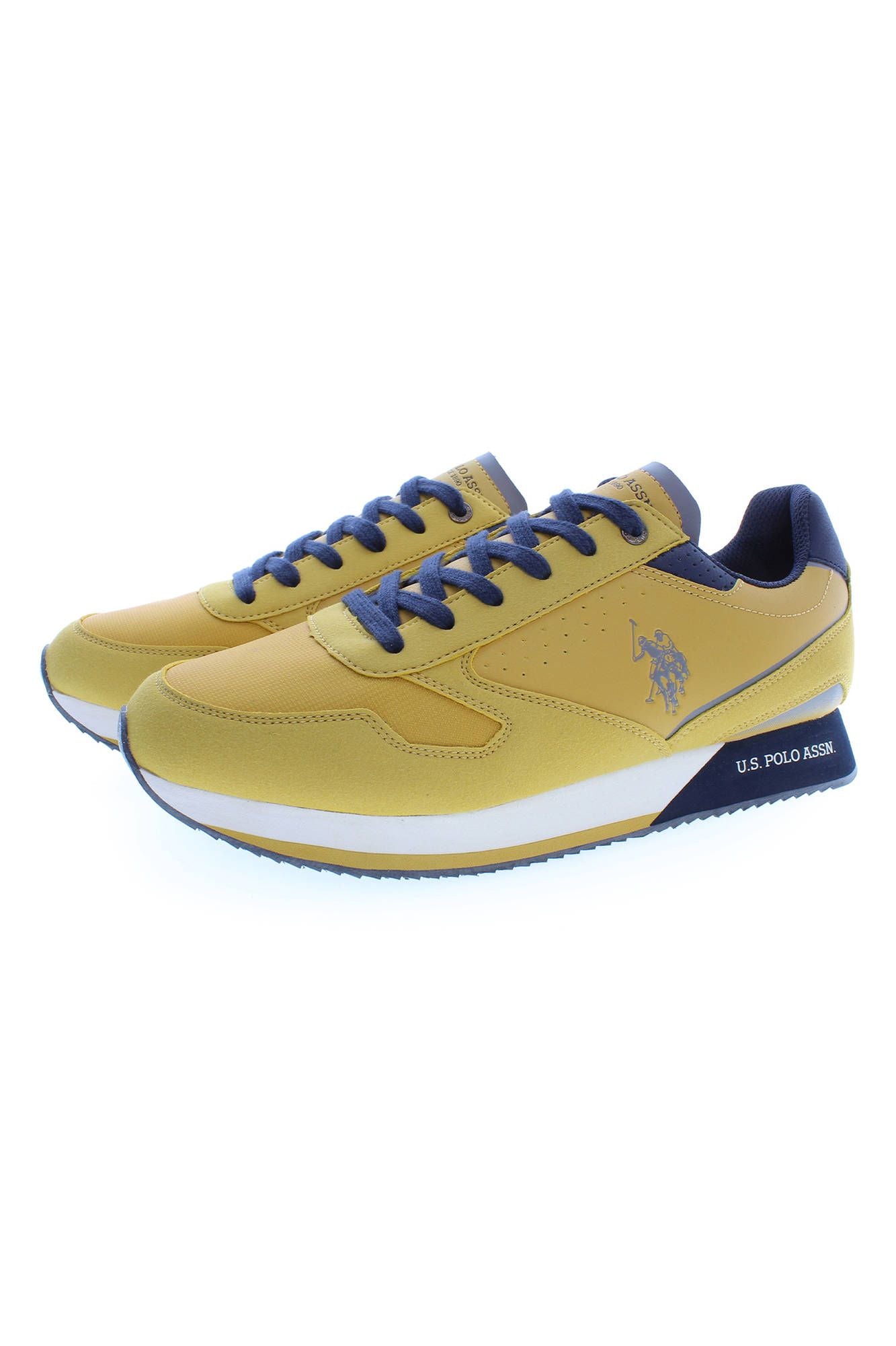 Radiant Yellow Sports Sneakers with Logo Detail