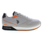 Chic Gray Sports Sneakers with Logo Detail