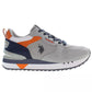 Sleek Gray Sneakers with Contrasting Details