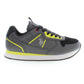 Sleek Gray Sporty Sneakers with Logo Accents