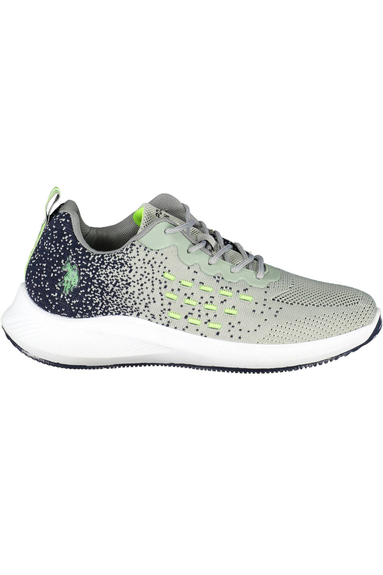 Grey Laced Sports Sneakers with Logo