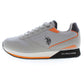 Chic Gray Sports Sneakers with Logo Detail