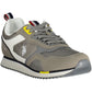 Sleek Polyester Lace-Up Sneakers in Gray