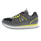 Sleek Gray Sporty Sneakers with Logo Accents