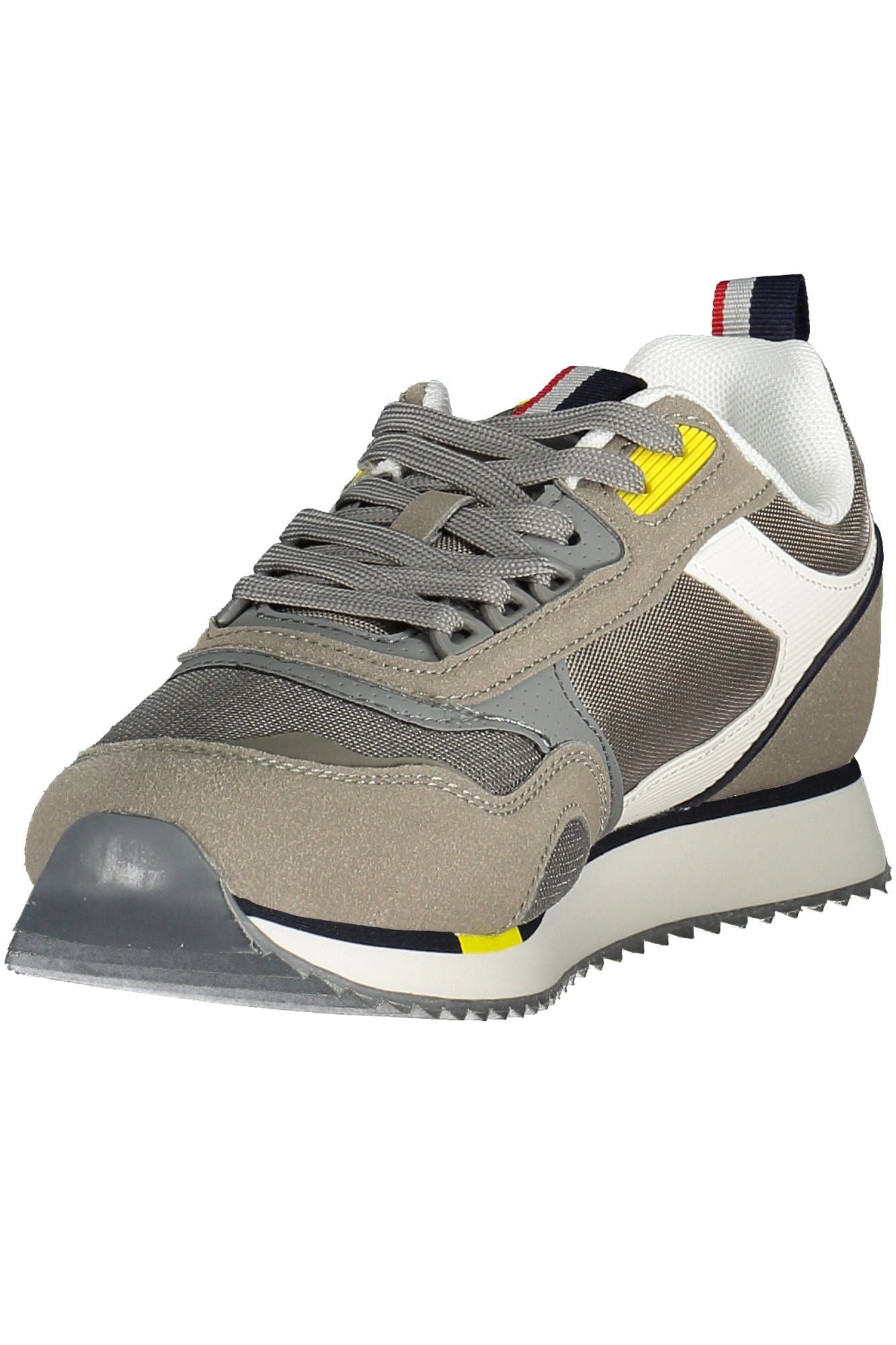 Sleek Polyester Lace-Up Sneakers in Gray