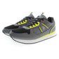 Sleek Gray Sporty Sneakers with Logo Accents