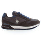Elegant Brown Sports Sneakers with Contrasting Lace