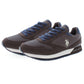 Elegant Brown Sports Sneakers with Contrasting Lace