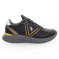 Sleek Black Lace-Up Sneakers with Logo Detailing