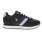 Black Lace-Up Sneakers with Logo Detail