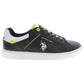 Elegant Black Lace-Up Sneakers