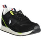 Elegant Black Polyester Sports Sneakers