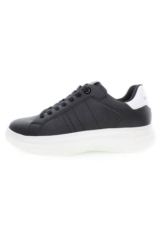 Sleek Black Sports Sneakers with Logo Detail