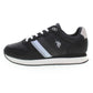 Black Lace-Up Sneakers with Logo Detail