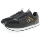 Sleek Black Lace-Up Sneakers with Logo Detail
