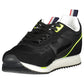 Elegant Black Polyester Sports Sneakers