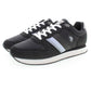 Black Lace-Up Sneakers with Logo Detail
