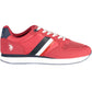 Chic Red Lace-Up Sports Sneakers