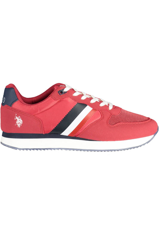 Chic Red Lace-Up Sports Sneakers