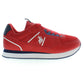 Vibrant Red Sports Sneakers with Contrasting Details