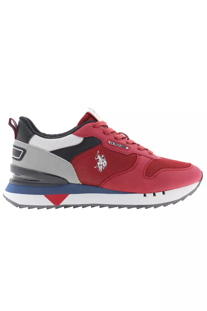 Sleek Red Sneakers with Signature Contrast