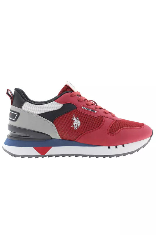 Sleek Red Sneakers with Signature Contrast