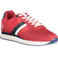 Chic Red Lace-Up Sports Sneakers