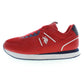 Vibrant Red Sports Sneakers with Contrasting Details