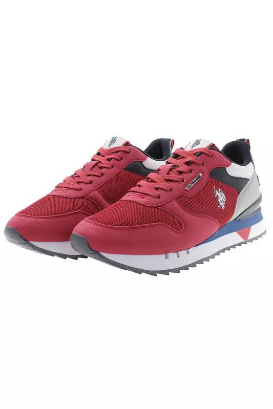 Sleek Red Sneakers with Signature Contrast
