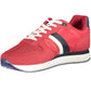 Chic Red Lace-Up Sports Sneakers