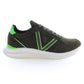Green Laced Sports Sneakers with Logo Detail