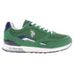 Classic Green Lace-Up Sports Sneakers