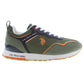 Green Laced Sports Sneakers with Logo Detail