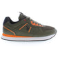 Sleek Green Lace-Up Sports Sneakers