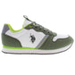 Green Lace-Up Sneakers with Contrasting Details