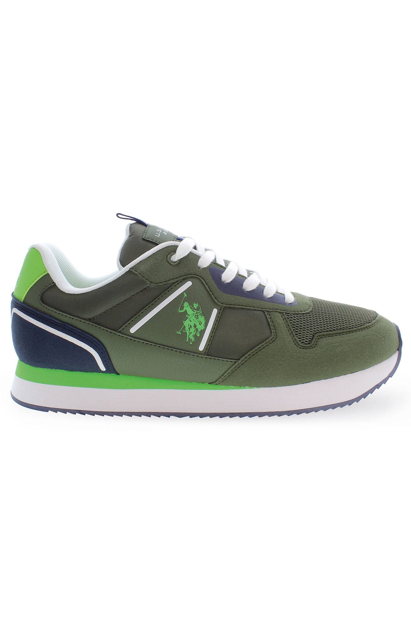 Sleek Green Sneakers with Iconic Logo Detailing