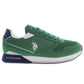 Elegant Green Lace-Up Sports Sneakers