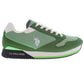 Sleek Green Sneakers with Iconic Logo Accents