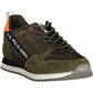 Green Contrast Lace-Up Sports Sneakers