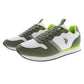 Green Lace-Up Sneakers with Contrasting Details
