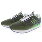 Sleek Green Sneakers with Iconic Logo Detailing
