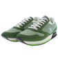 Sleek Green Sneakers with Iconic Logo Accents