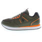 Sleek Green Lace-Up Sports Sneakers