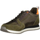 Green Contrast Lace-Up Sports Sneakers
