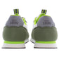 Green Lace-Up Sneakers with Contrasting Details